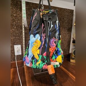 Paul Brent Coastal life seahorse Embroidered Bucket Bag Cruise Beach Sling